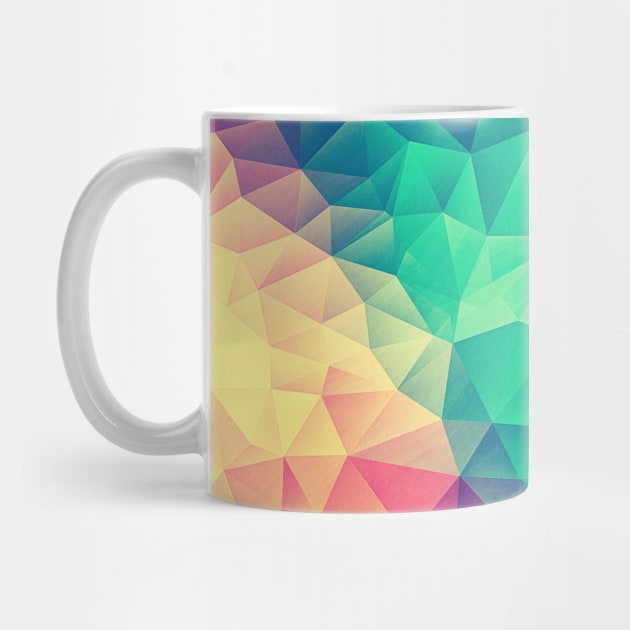 Color bomb! Abstract Polygon Multi Color Cubism Low Poly Triangle Design by badbugs